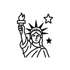 Statue of Liberty New York Landmark Line Icon © srattha