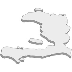 3D map dimension - continent North America country Haiti © badrpost