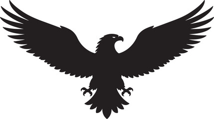 Fototapeta premium Eagle.epsBlack Eagle Silhouette with Spread Wings Vector Graphic