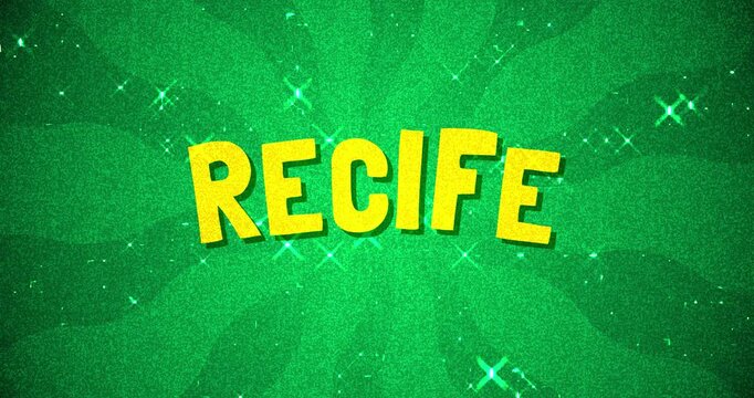 Recife text - Brazil Colors glitter background