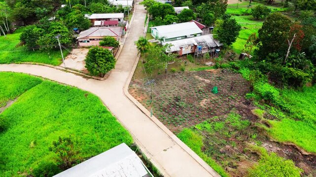 Aerial Views, Remote Shelter, Rural Settlements, Amazonian Communities, Brazil, South America