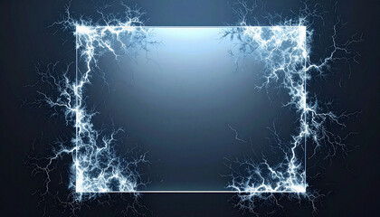 Naklejka premium Blue electric plasma frame background for futuristic banner design 3
