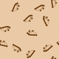 iberico pig breed isometric seamless pattern. iberico pig breed sign illustration © sevector