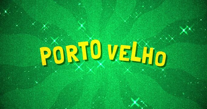 Porto velho text - Brazil Colors glitter background
