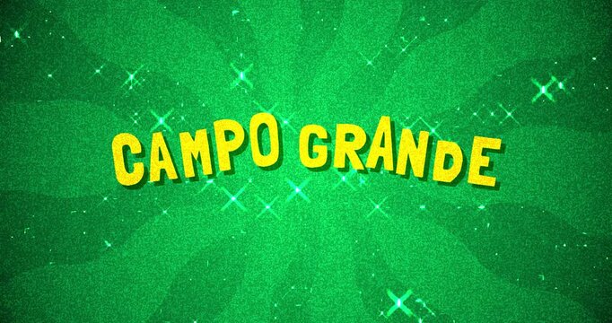 Campo Grande text - Brazil Colors glitter background