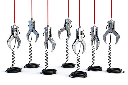 Industrial Claw Grippers on White Background