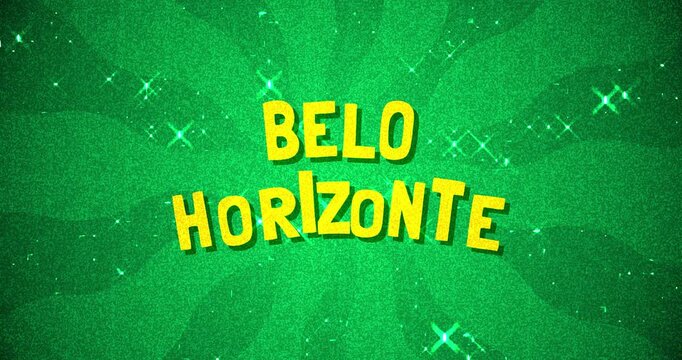 Belo Horizonte text - Brazil Colors glitter background