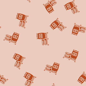 bag pallet cement glyph vector seamless pattern. bag pallet cement thin illustration