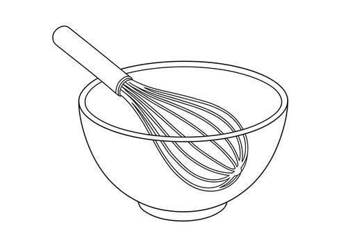 bowl with whisk sketch 