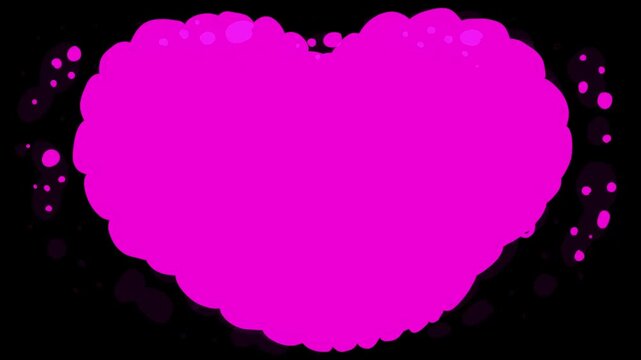 Hand-drawing a pink heart made of smoke. Flickering strokes and filled romantic symbol in Full HD. Stock art overlay effect.
