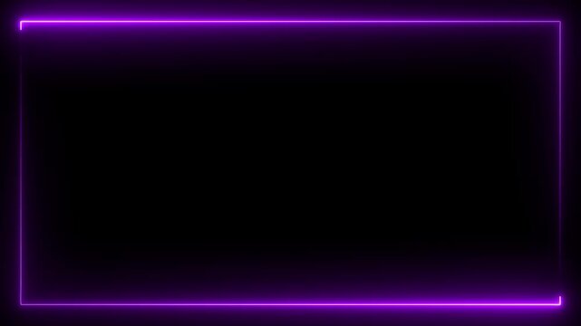 Seamless loop animated rectangle picture frame with two tone neon. Futuristic video frame for overlay element. Empty copy space.