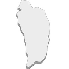 3D map dimension - continent North America country Dominica © badrpost