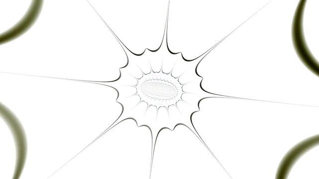 A complex geometric fractal continuously morphs through intricate patterns creating a mesmerizing visual journey of repeating shapes that unfold with seamless grace and mathematical elegance.