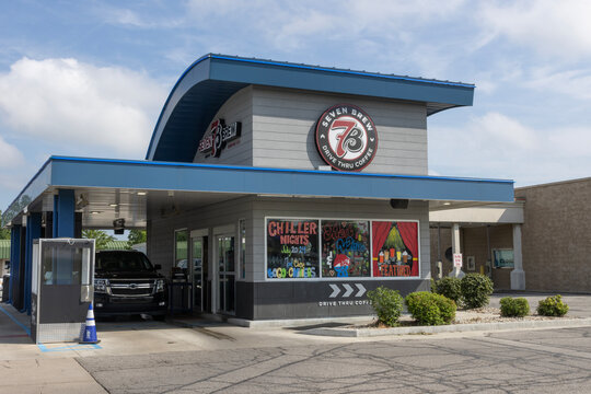 7 Brew Drive-thru Coffee house. 7 Brew gets its name from the original seven different coffee drinks.