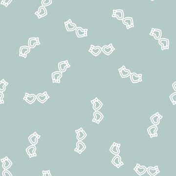 kig girl glasses frame line seamless pattern kig girl glasses frame thin line illustration