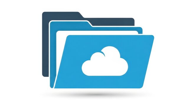 Blue cloud storage folder icon