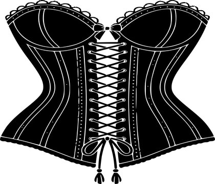 Hourglass Corset Lingerie Bodice Silhouette - Vector Icon