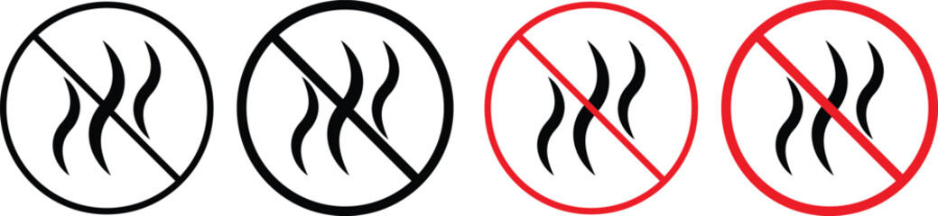 No smell icon. air quality and warning design. prohibition signs for safety and hygiene concepts. 