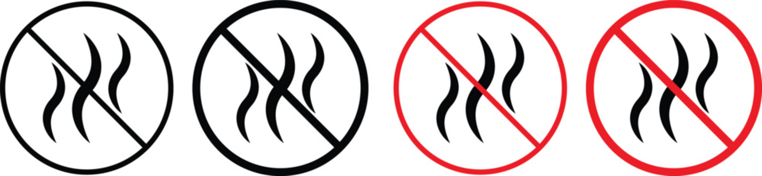 No smell icon.  air quality and warning design. prohibition signs for safety and hygiene concepts. 