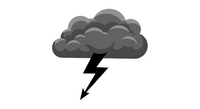 Dark storm cloud with lightning bolt