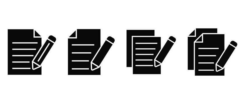 notepad sign symbol icon set