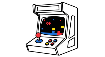Retro Arcade Game Cabinet Vector Illustration © Wa