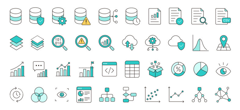 Data Analytics, Database and Dashboard Icons