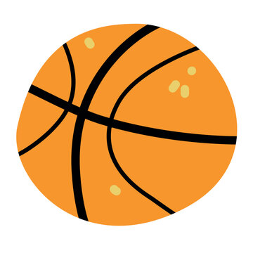 Hand drawn vector illustration of a volleyball ball isolated on white background. Sports clipart for school, physical education, games, fitness, tournaments and educational materials.