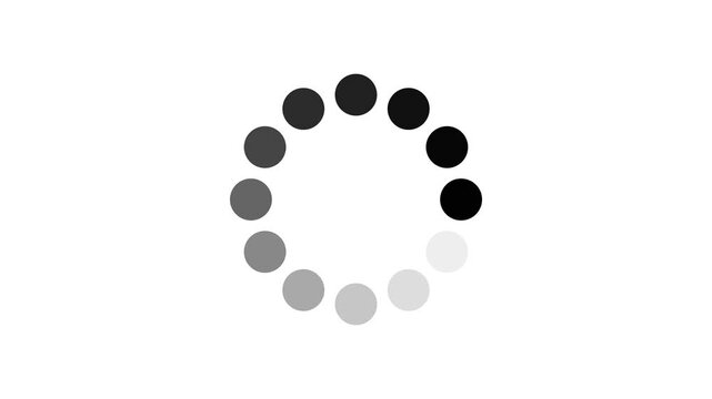 Animated circular loading mark spinning load wheel with white and transparent background with alpha channel. Waiting for download. Progress bar for website and app. gradient dotted round video icon