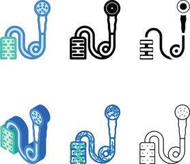portable shower glamping types color icon vector. portable shower glamping sign. isolated symbol illustration © sevector