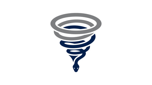 Abstract tornado funnel combined with a serpent head.