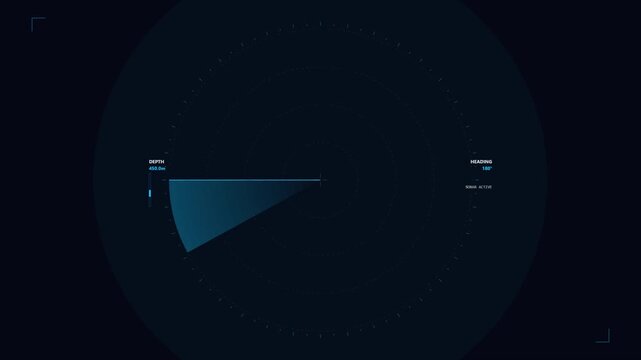 Digital Sonar Screen Scanning Ocean Depths for Underwater Targets