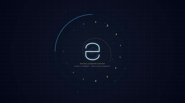Euler's Number Mathematical Constant Animation with Geometric Motion