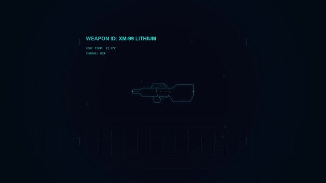 Futuristic HUD Overlay Displaying Digital Weapon Targeting Analysis