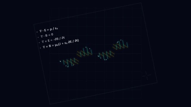 Maxwell Equations Displayed on a Digital Grid with Abstract Data Nodes