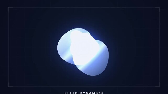 Abstract glowing fluid motion background with morphing light shapes