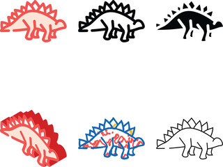 stegosaurus dinosaur color icon vector. stegosaurus dinosaur sign. isolated set symbol illustration © sevector