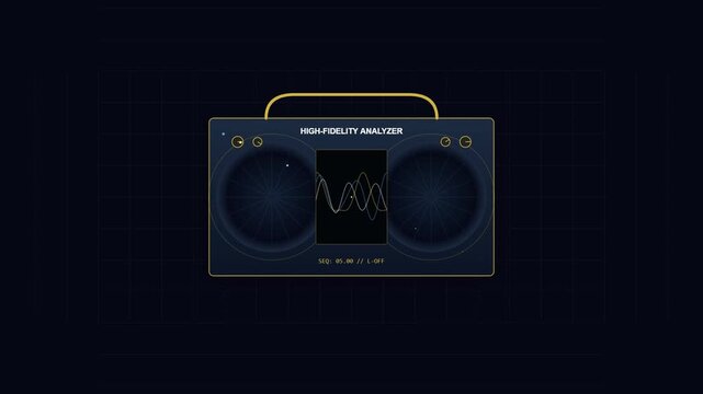 Digital Audio Analyzer Interface with Animated Sound Waveform Monitor