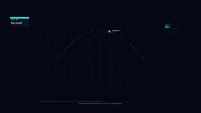 Futuristic Digital HUD Tracking Kinetic Trajectory Projectile Motion