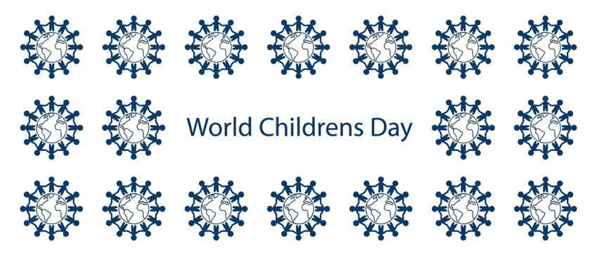 World Childrens Day: Global Unity, Kids Holding Hands Around Earth