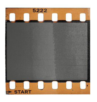 Vintage 35mm Film Leader PNG with Blank Frame and Authentic Analog Texture
