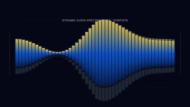 Dynamic Audio Spectrometer Visualizer Bars Moving on Dark Background
