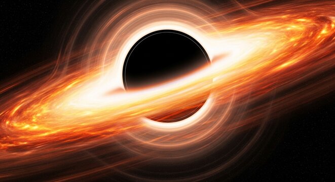 Cinematic Representation of a Supermassive Black Hole in Deep Outer Space