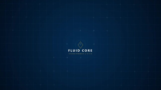 Abstract digital background with geometric logo and glowing grid lines