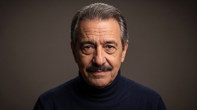 Middle-Aged Man with Mustache Portrait Studio