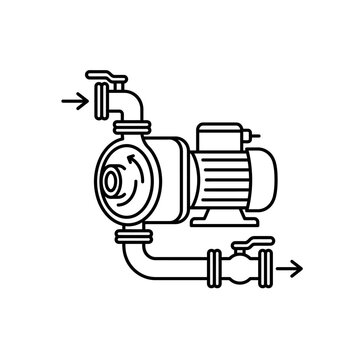 Inline Centrifugal Water Pump Line Icon