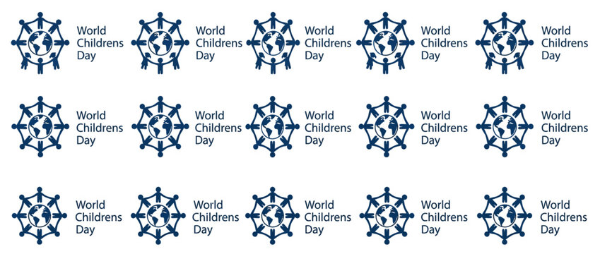World Childrens Day Logo Global Unity Diversity Kids Celebration