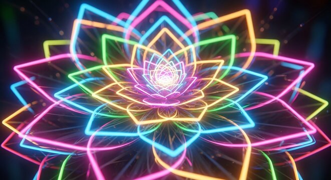 Neon flower graphic