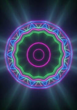 Neon geometric pattern design