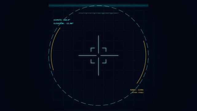 Futuristic Digital Heads Up Display Target Reticle Tracking System